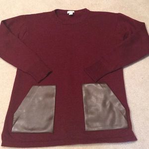 Jcrew sweater with leather pockets